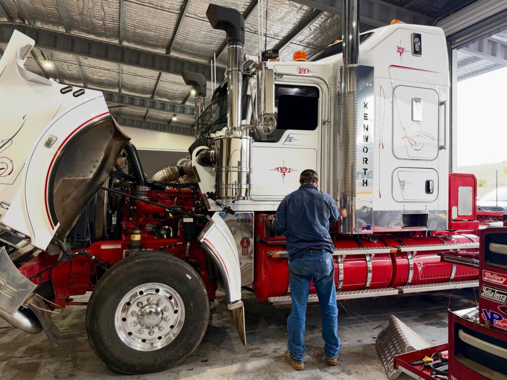 Engine work, cab off