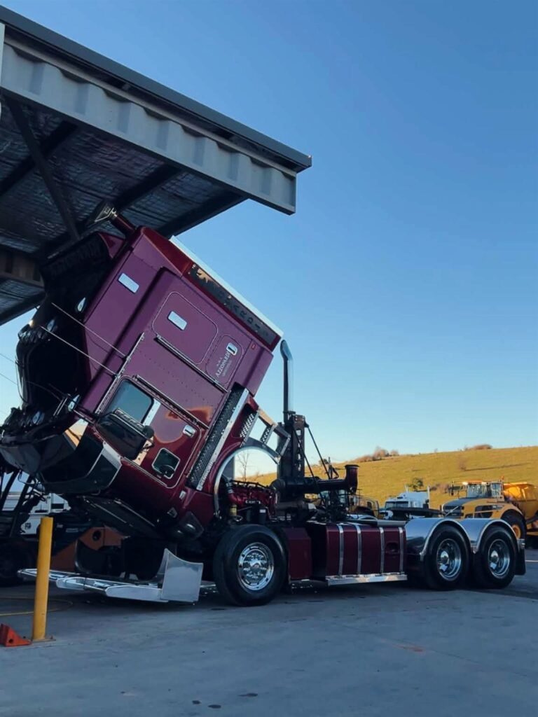 Cab-tilt repair work